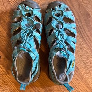 Keen sandals, teal/seafoam blue/green EUC